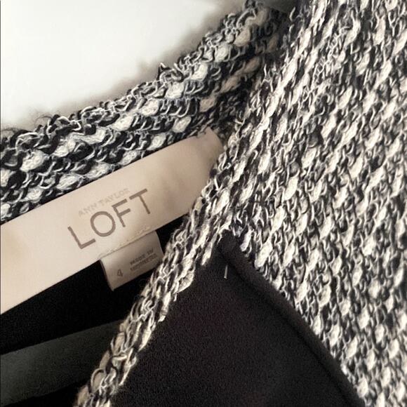 LOFT Black Gray Raglan Crew Neck Dress - Picture 2 of 4